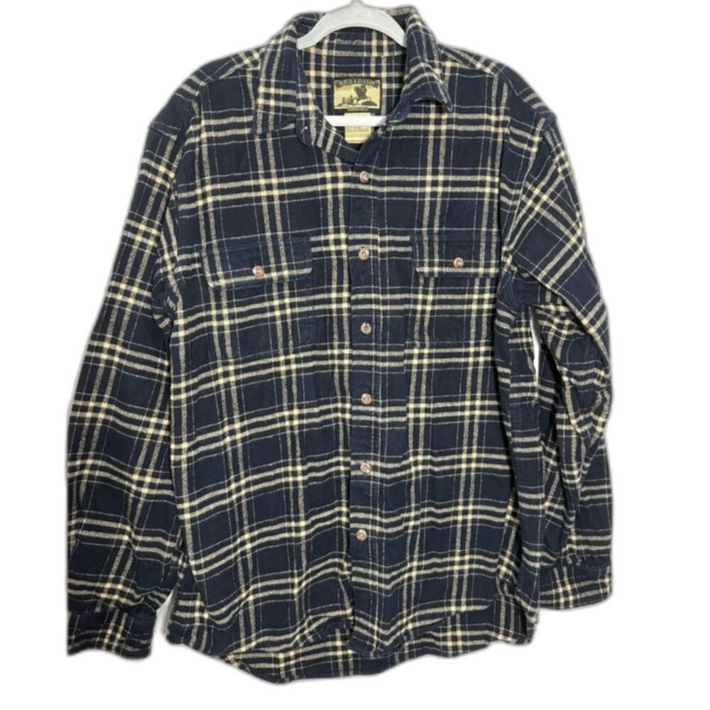 Field & Stream Blue and Tan Plaid Flannel